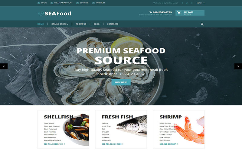 Κατασκευή ηλεκτρονικού καταστήματος eshop SeaFood