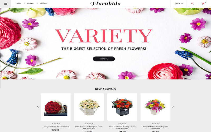 Κατασκευή ηλεκτρονικού καταστήματος eshop Flower Shop